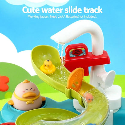 Keezi Kids Pretend Play Kitchen Sink with Faucet Floating Fishing Toys Play food.