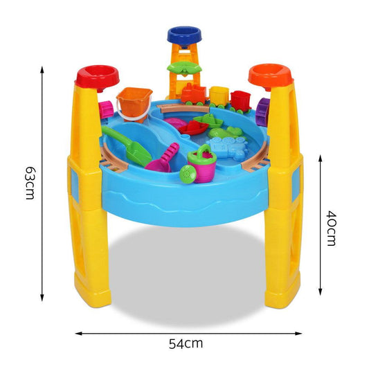 Keezi Kids Sandpit Pretend Play Set Water Sand Table Children Outdoor Toy Umbrella.