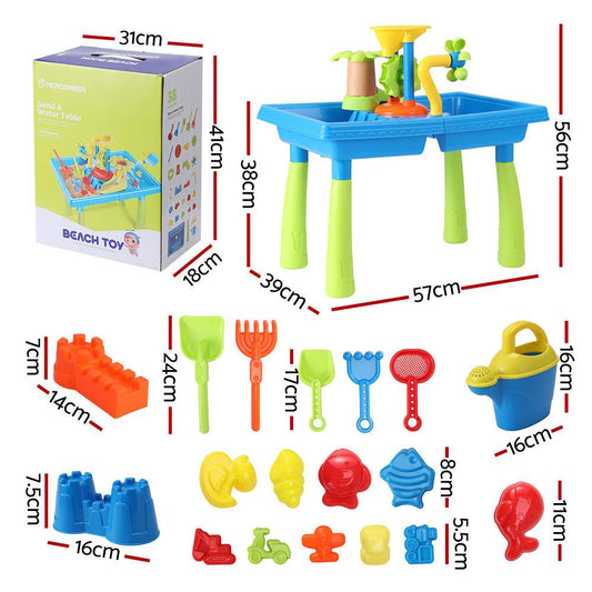 Keezi Kids Sand and Water Table Windmill Shovel Outdoor Sandpit Toys Beach Play.