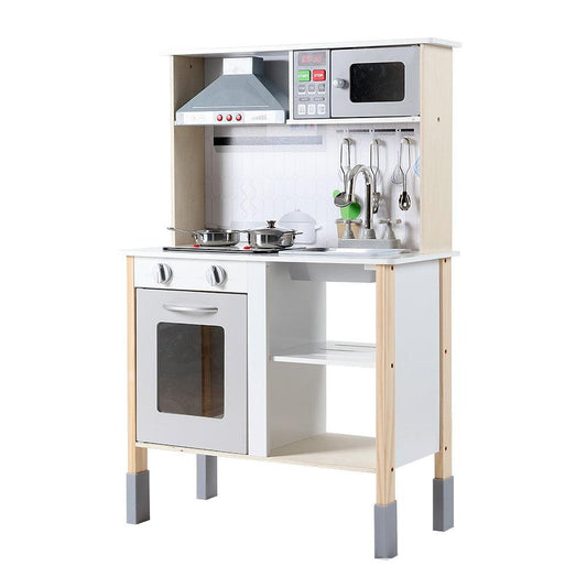 Keezi Kids Kitchen Play Set Wooden Pretend Toys Cooking Children Cookware Sink.