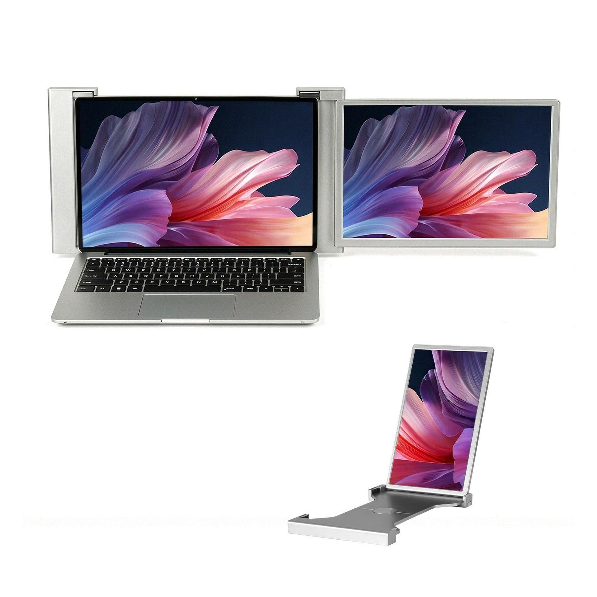 Devanti Portable Monitor Laptop Screen Extender Dual Display 1080P IPS USB C.