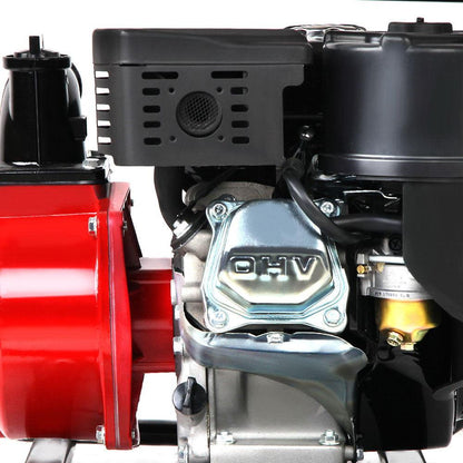 Giantz Petrol Water Pump, 2" 7HP Max High Flow Transfer Fire Fighting Pumps Rain Tank Oil Irrigation Garden Farm Pond Outdoor Irrigations, with Hose Fittings Inlet Filter Rubber Feet Black Red.