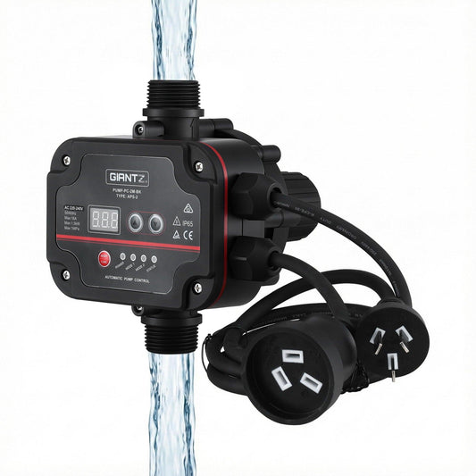 GIANTZ Digital Water Pump Controller 16A 1.5kW Max High Power Pressure Switch Adjustable 10Bar IP65.