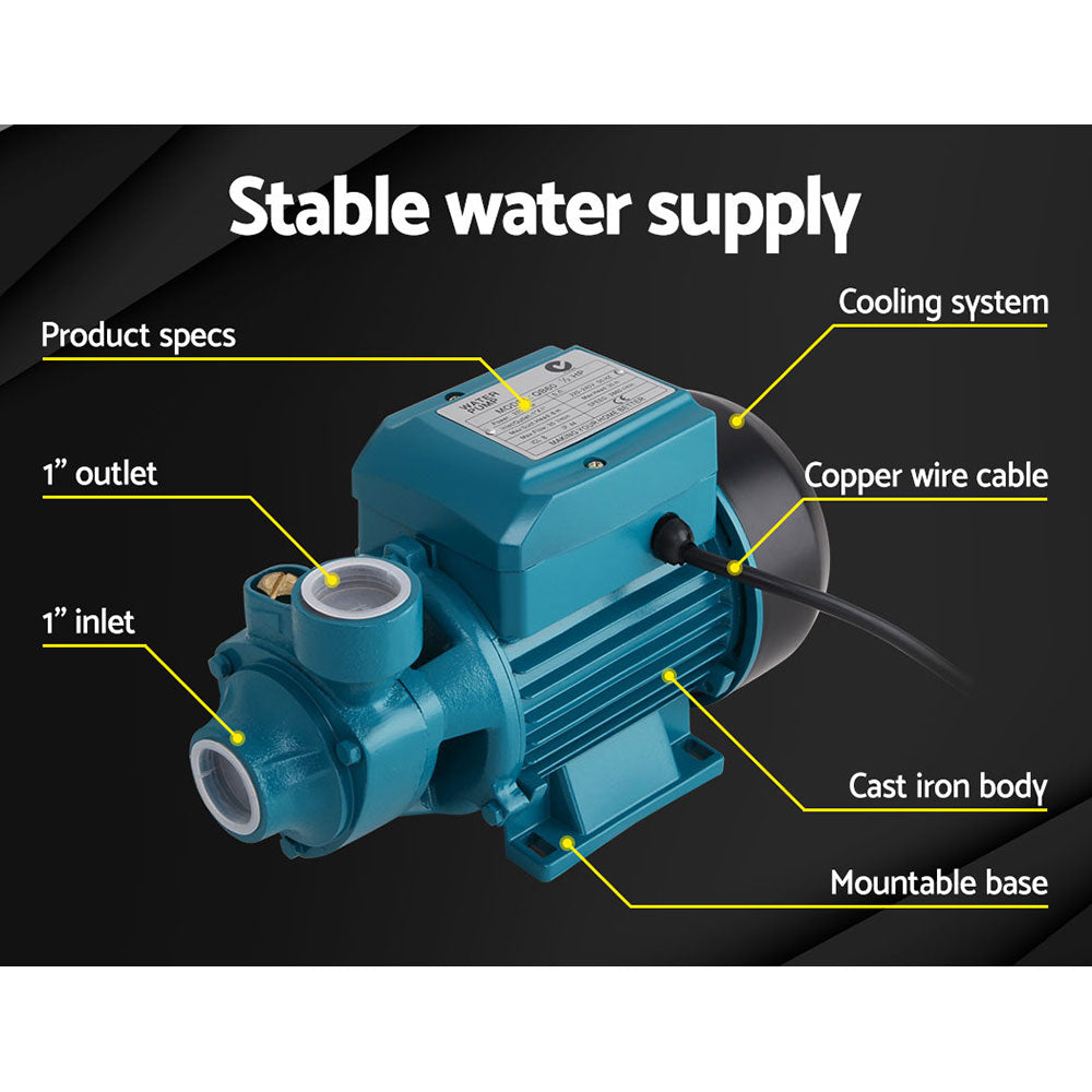 Giantz Peripheral Water Pump Garden Boiler Car Wash Electric Irrigation QB60.