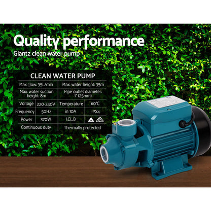 Giantz Peripheral Water Pump Garden Boiler Car Wash Electric Irrigation QB60.