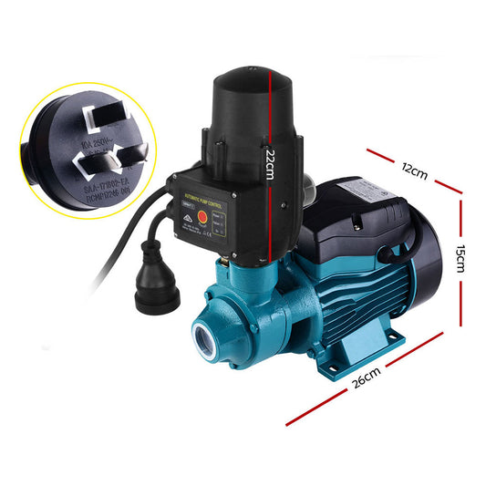 Giantz Peripheral Water Pump Garden Boiler Car Wash Auto Irrigation QB60 Black.