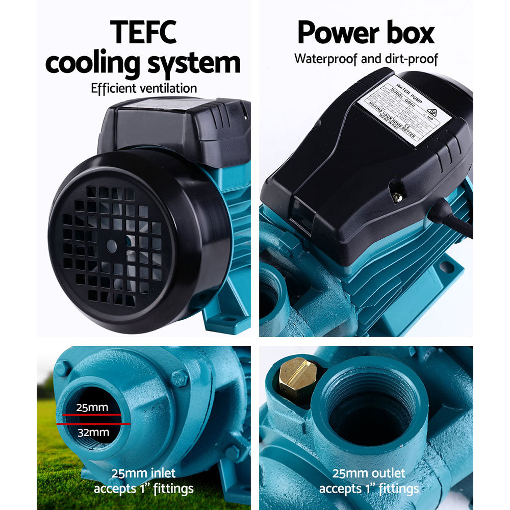 Giantz Peripheral Water Pump Garden Boiler Car Wash Auto Irrigation QB60 Black.