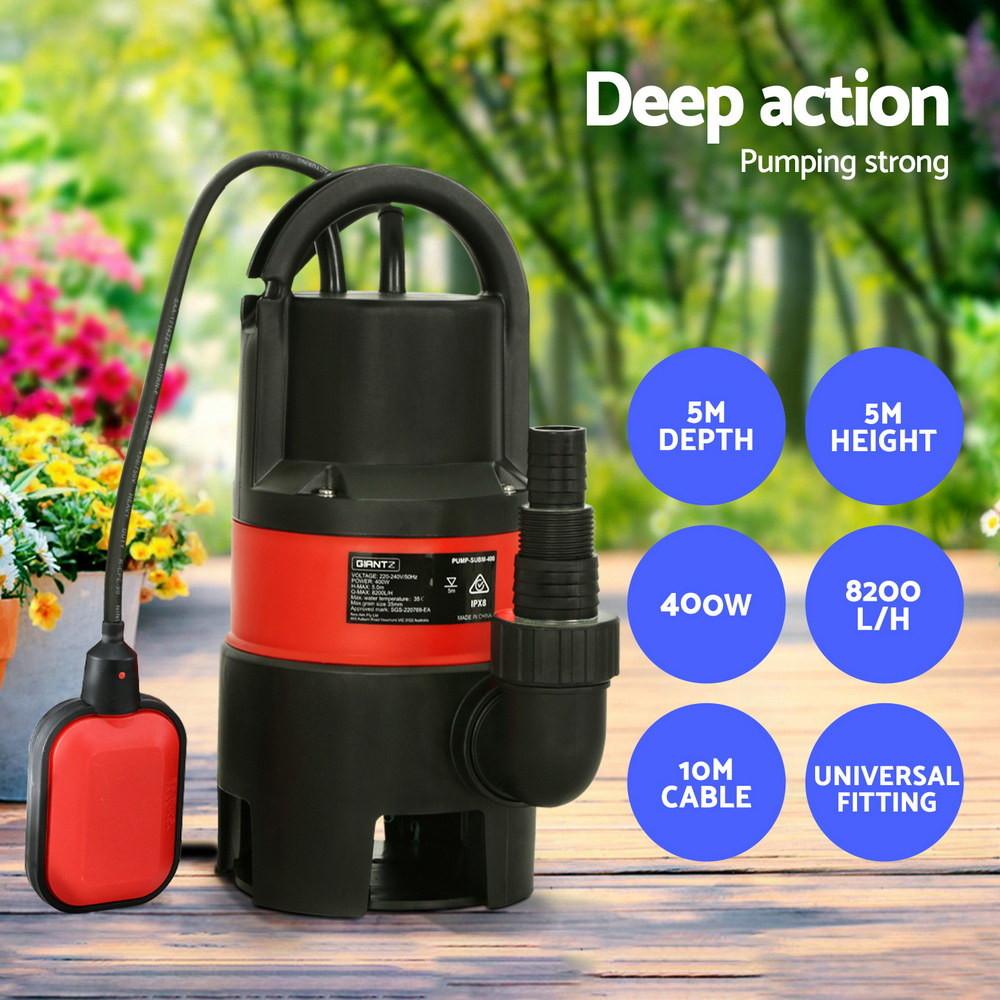 Giantz Garden Submersible Pump 400W Dirty Water Bore Tank Well Steel Sewerage.