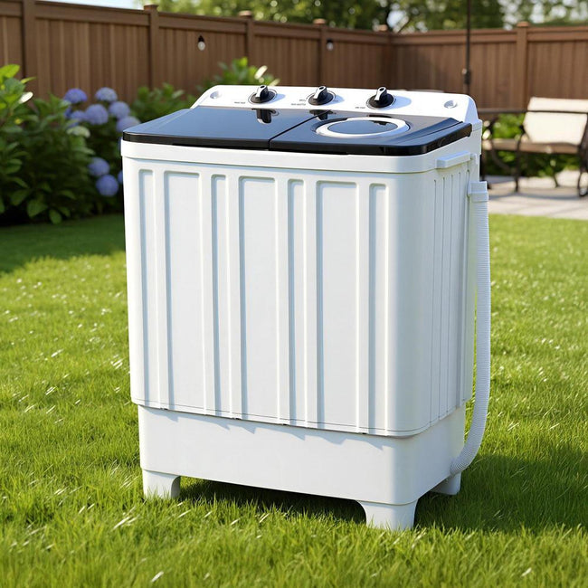 Devanti Portable Washing Machine Twin Tub 7KG White Hover Image