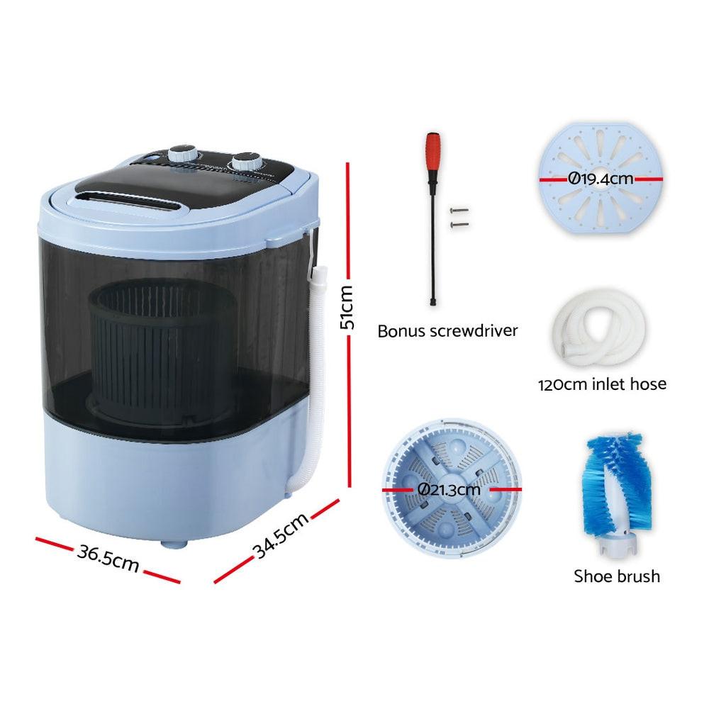 Devanti Portable Washing Machine 3KG Black.