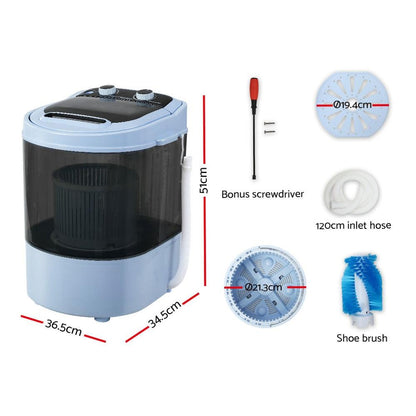 Devanti Portable Washing Machine 3KG Black.