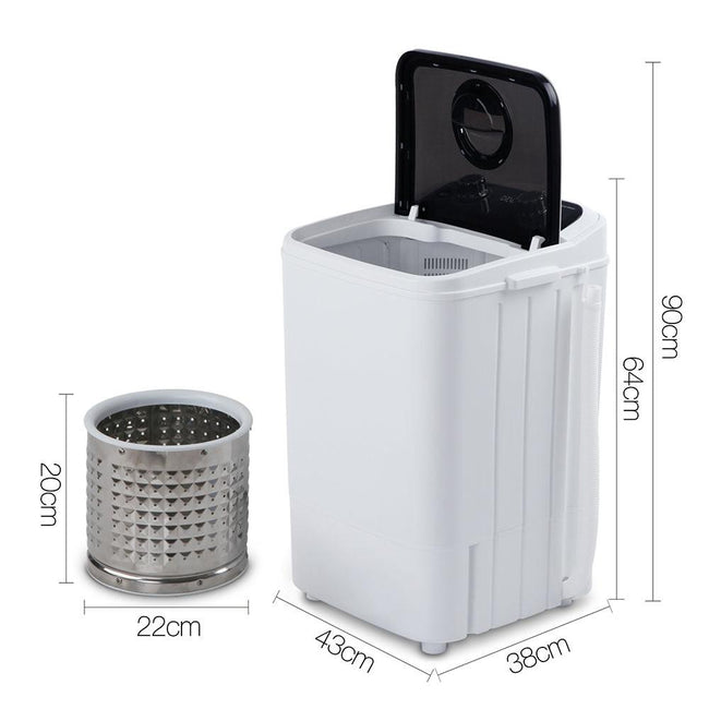 Devanti Portable Washing Machine 4.6KG Black Main Image