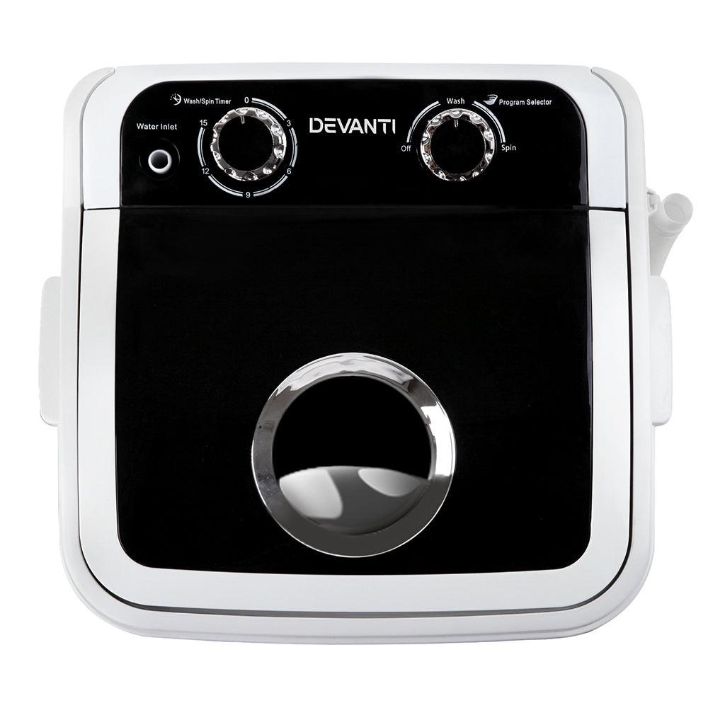 Devanti Portable Washing Machine 4.6KG Black.