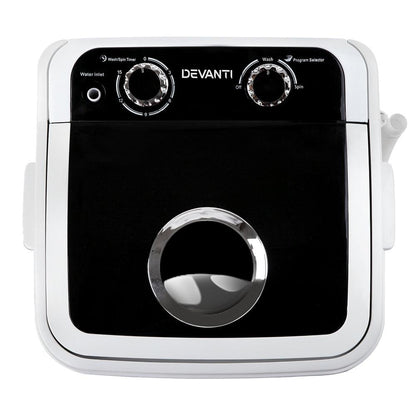 Devanti Portable Washing Machine 4.6KG Black.