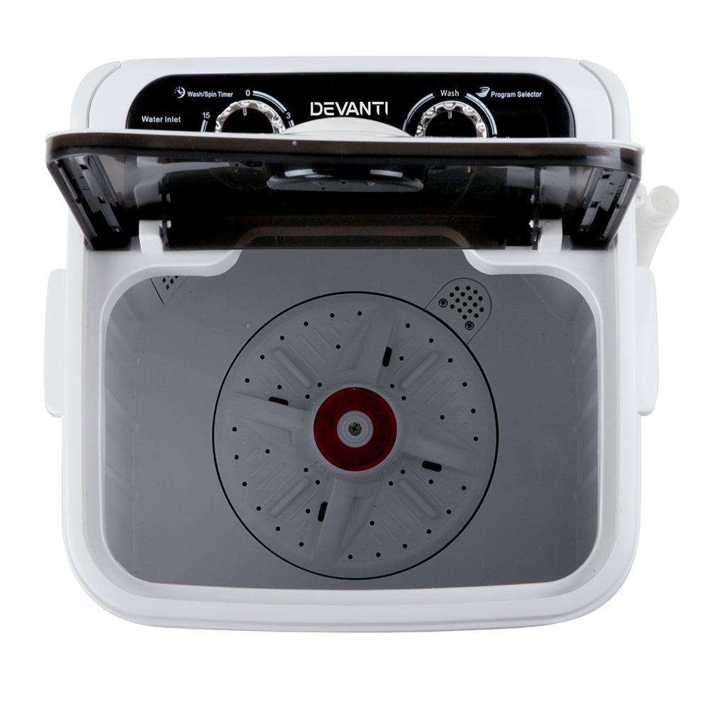 Devanti Portable Washing Machine 4.6KG Black.
