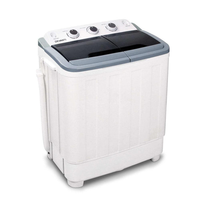 Devanti Portable Washing Machine Twin Tub 4.6KG White Hover Image