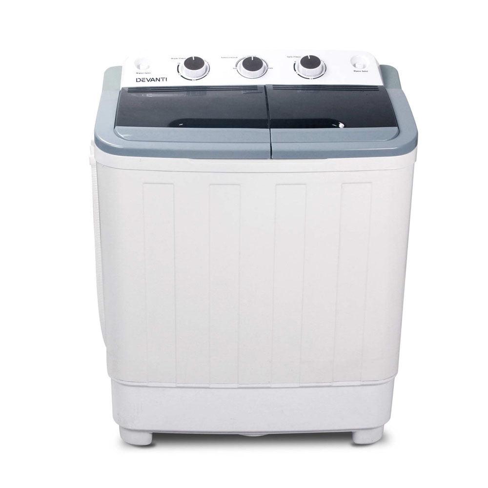 Devanti Portable Washing Machine Twin Tub 4.6KG White.