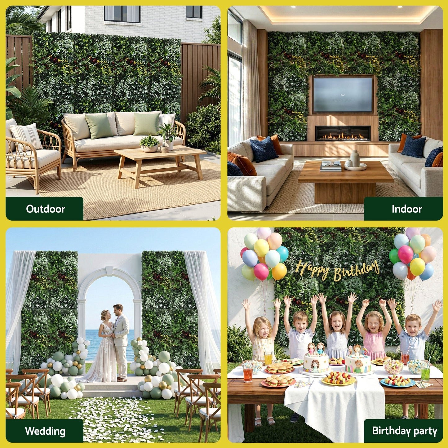 Gardeon Artificial Plant Wall Panels 50X100CM Boxwood Panel Hedge Grass Backdrop Backyard Green Decor