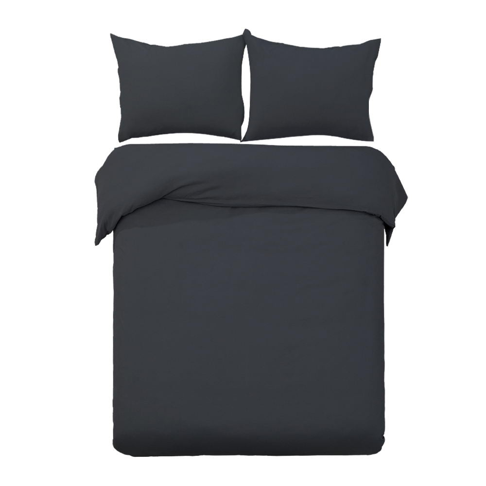 Giselle Bedding Quilt Cover Set Classic Black Queen.