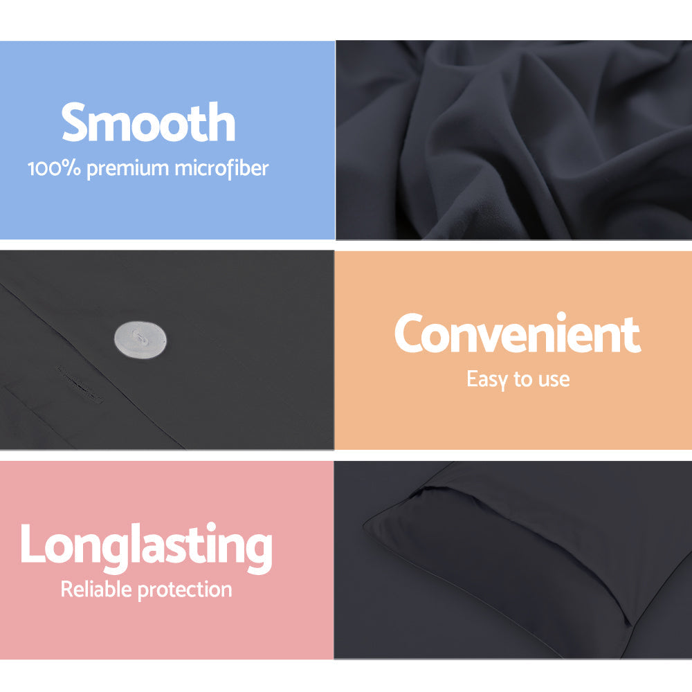 Giselle Bedding Quilt Cover Set Classic Black Queen.