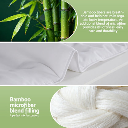Giselle Bedding 200GSM Bamboo Quilt Summer Quilts All Season Doona Duvet Lightweight Super King