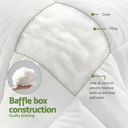 Giselle Bedding 200GSM Bamboo Quilt Summer Quilts All Season Doona Duvet Lightweight Super King