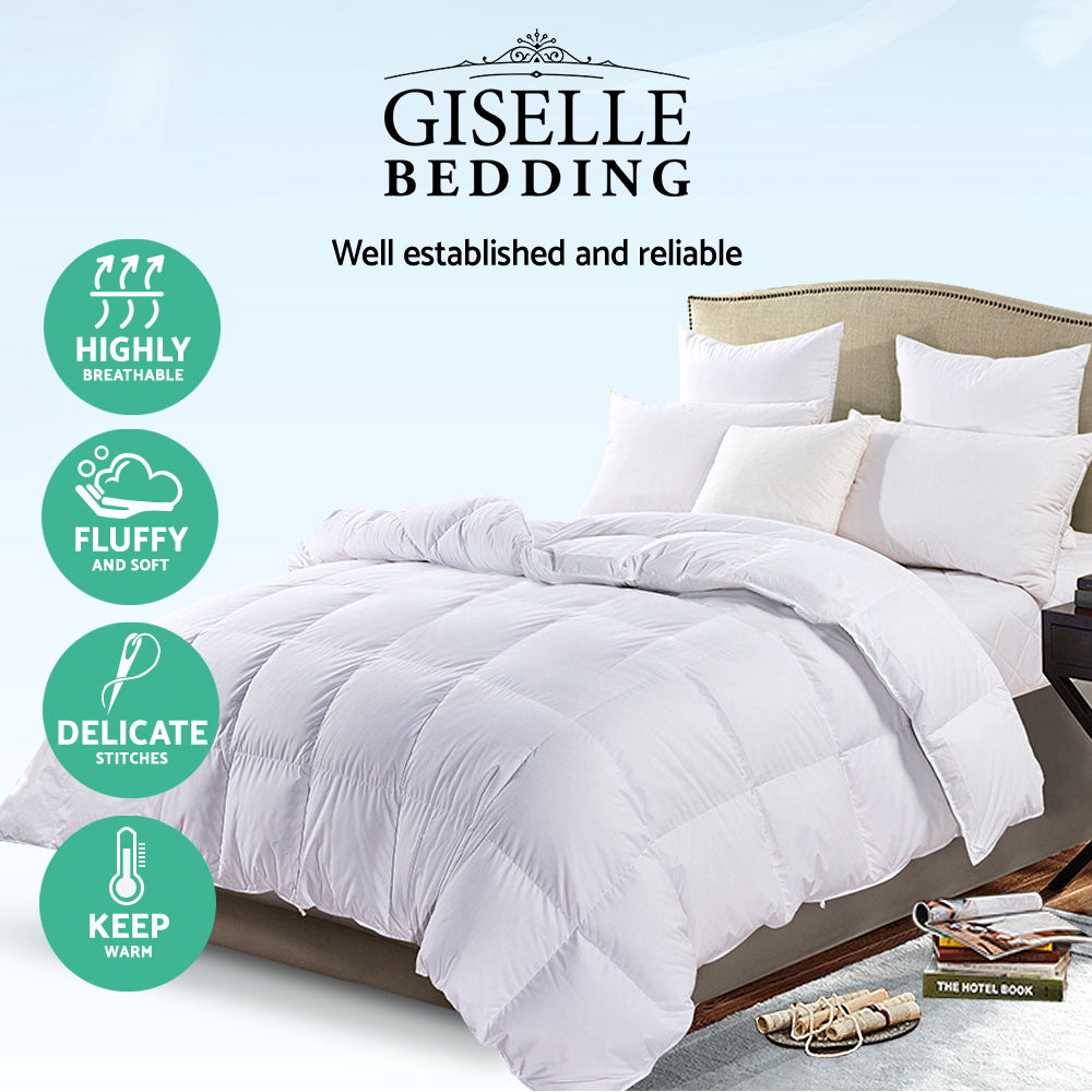 Giselle Bedding 700GSM Goose Down Feather Quilt Single.