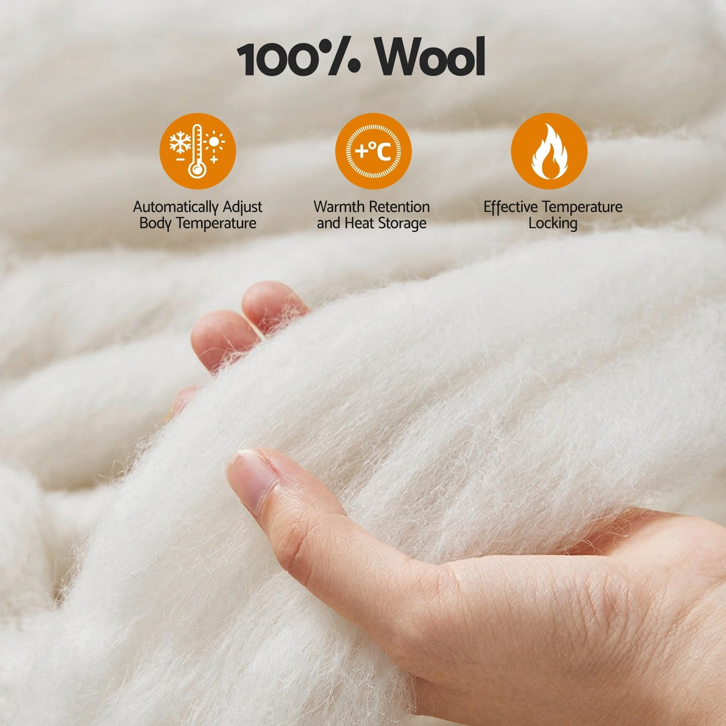 Giselle Bedding Wool Quilt 800GSM Extra Thick Queen Winter Doona Baffle Box Construction 100% Wool Filling