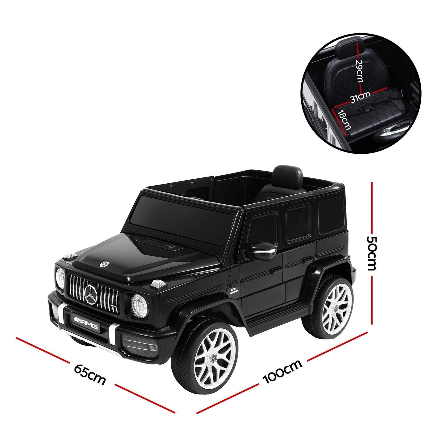 Kids Electric Ride On Car Mercedes-Benz Licensed AMG G63 Toy Cars 12V Black.