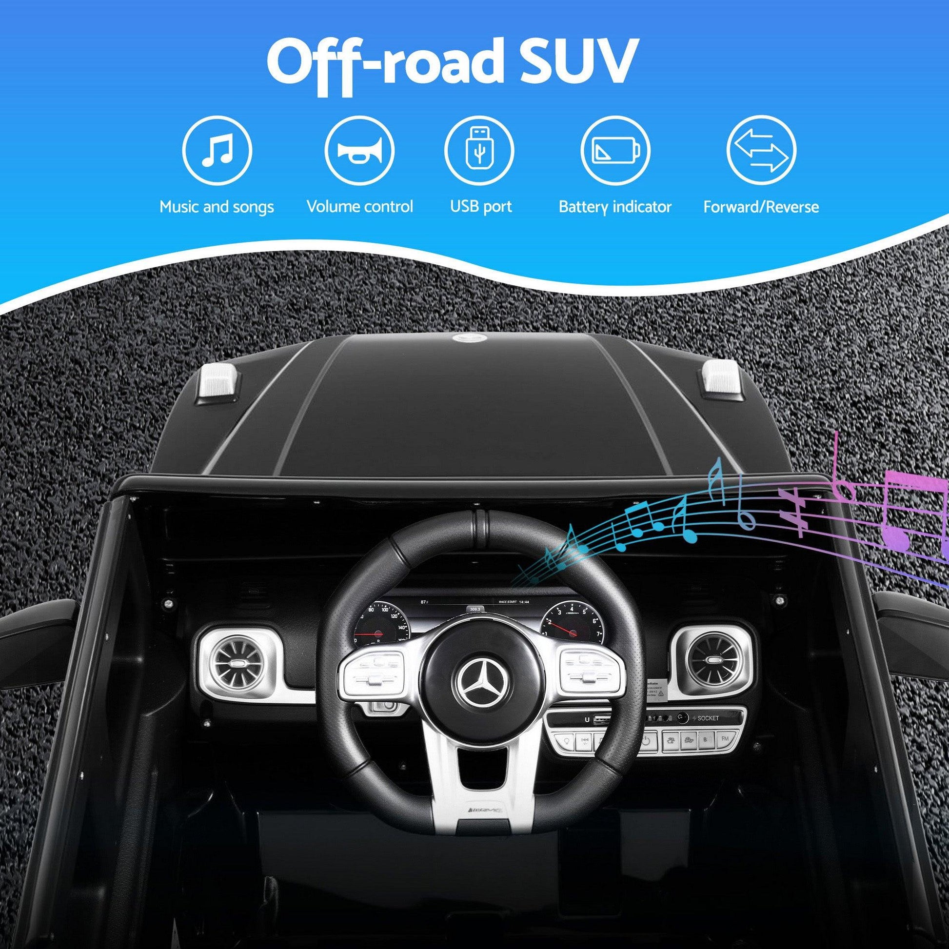 Kids Electric Ride On Car Mercedes-Benz Licensed AMG G63 Toy Cars 12V Black.
