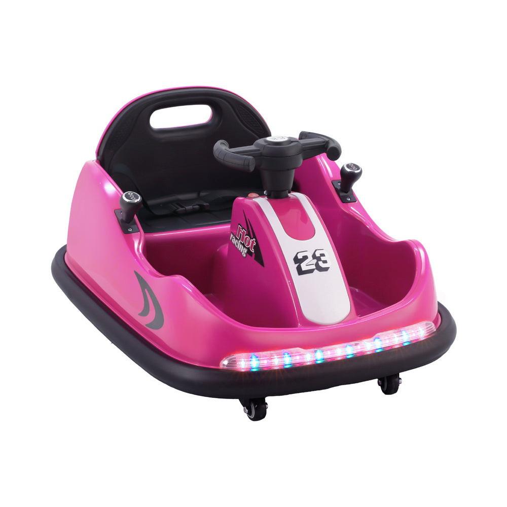 Rigo Kids Ride On Car Bumper Kart 6V Electric Toys Cars Remote Control Pink.