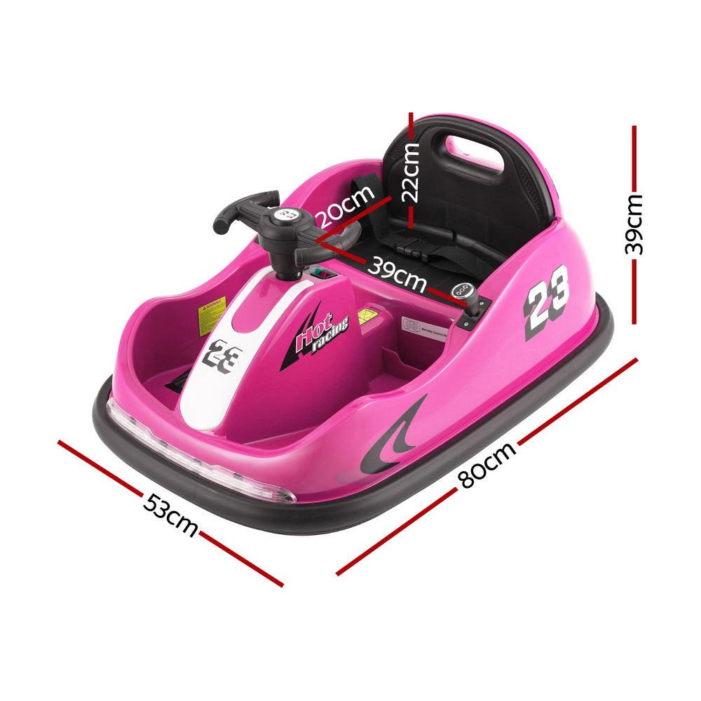 Rigo Kids Ride On Car Bumper Kart 6V Electric Toys Cars Remote Control Pink.