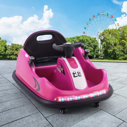 Rigo Kids Ride On Car Bumper Kart 6V Electric Toys Cars Remote Control Pink.
