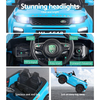 Rigo Kids Electric Ride On Car SUV Range Rover-inspired Toy Cars Remote 12V Blue.