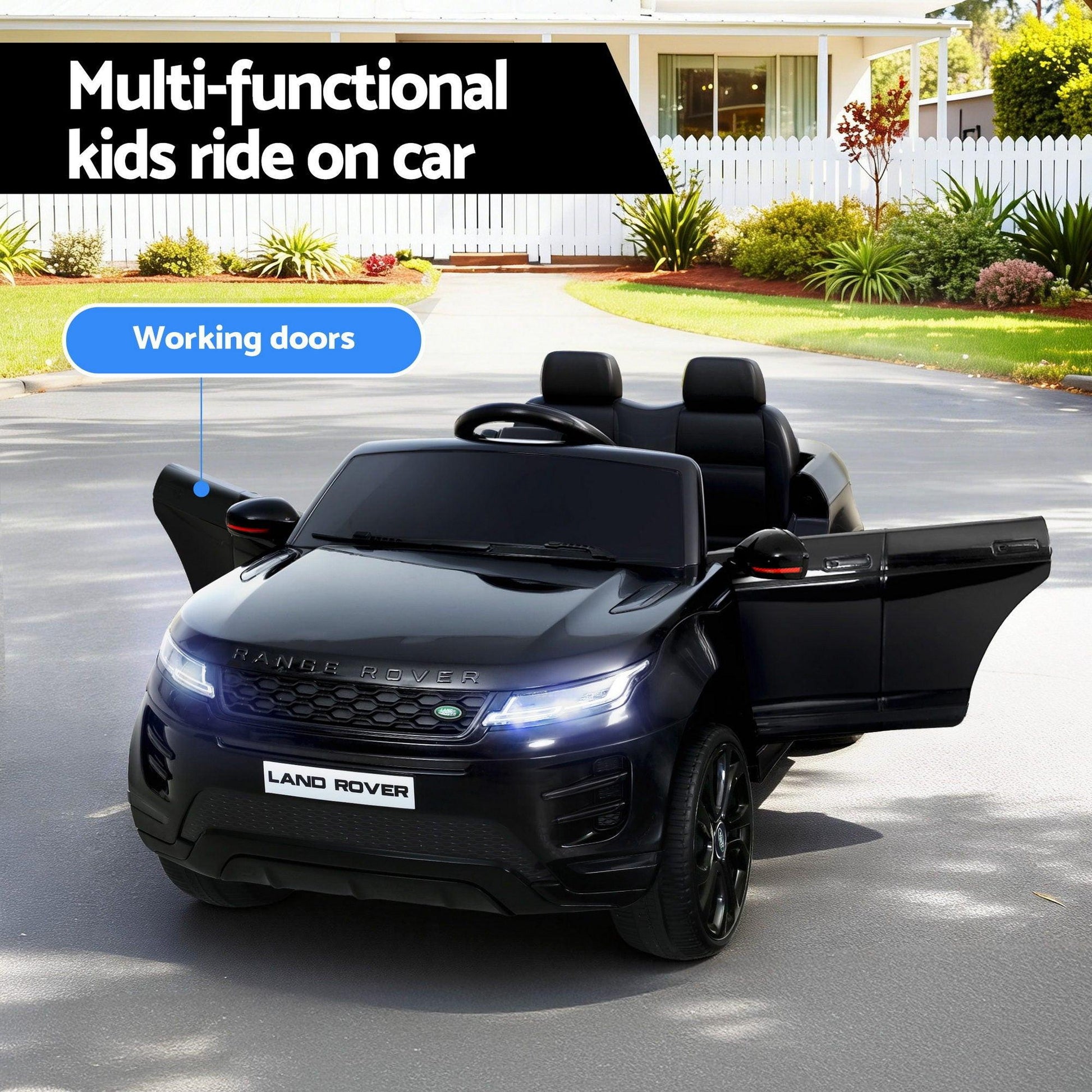 Kids Electric Ride On Car Land Rover Licensed Toy Cars Remote 12V Battery Black.