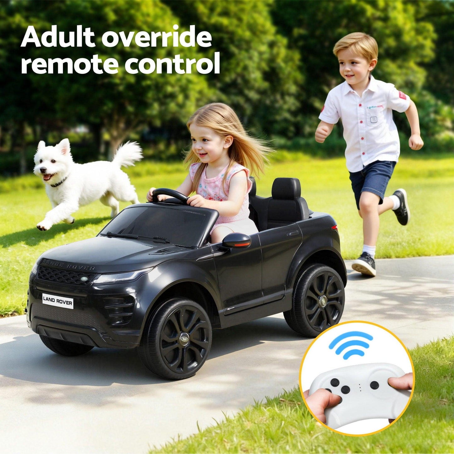 Kids Electric Ride On Car Land Rover Licensed Toy Cars Remote 12V Battery Black.