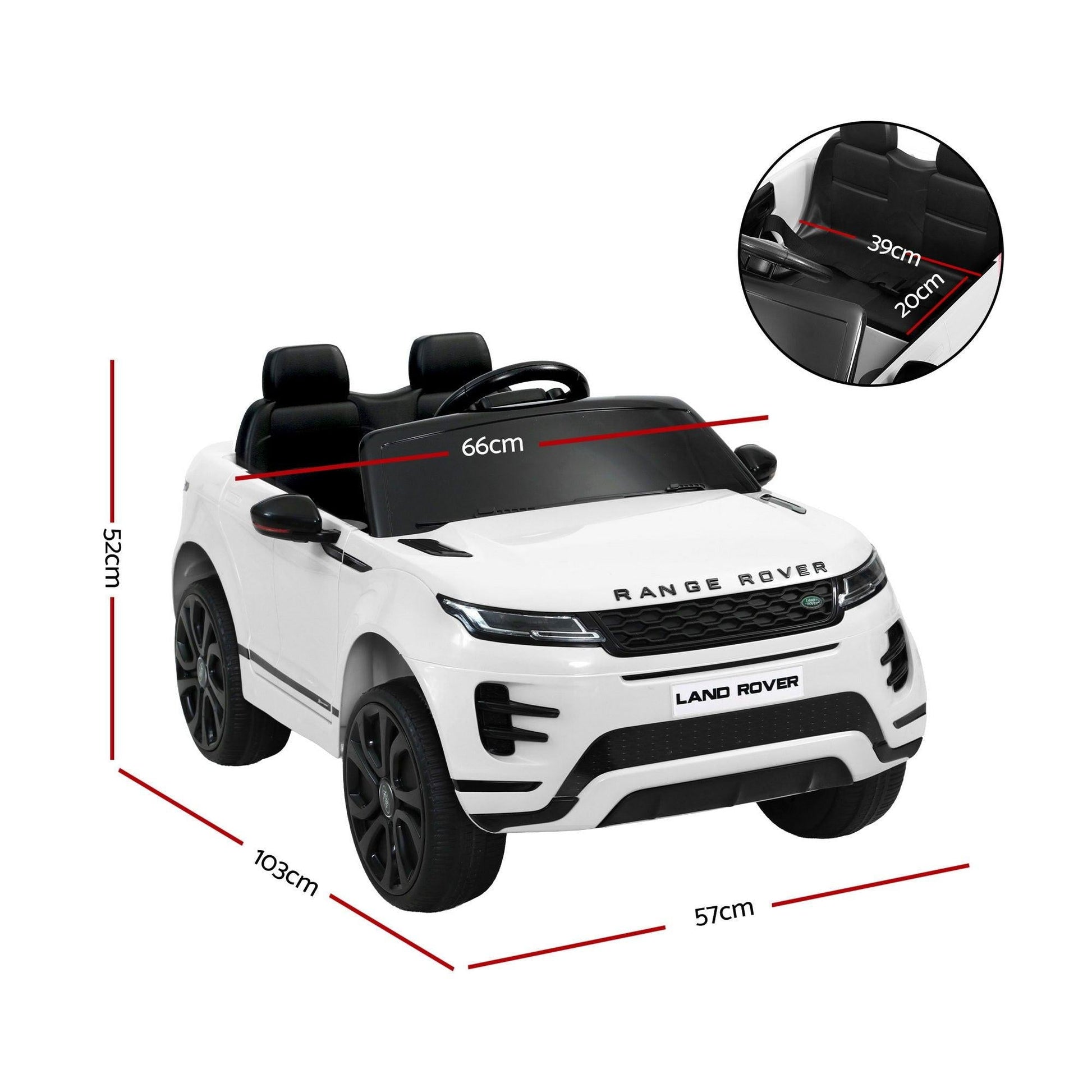 Kids Electric Ride On Car Land Rover Licensed Toy Cars Remote 12V Battery White.