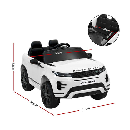 Kids Electric Ride On Car Land Rover Licensed Toy Cars Remote 12V Battery White.