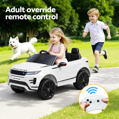 Kids Electric Ride On Car Land Rover Licensed Toy Cars Remote 12V Battery White.
