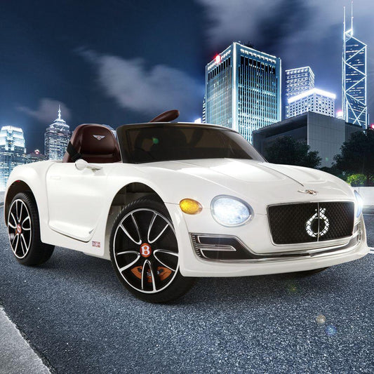 Kids Electric Ride On Car Bentley Licensed EXP12 Toy Cars Remote 12V White.