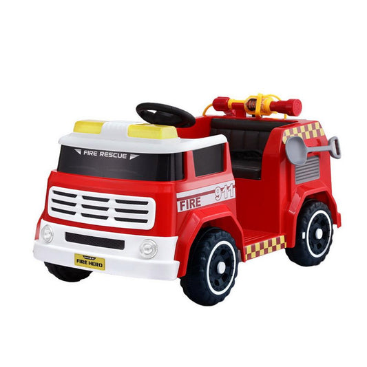 Rigo Kids Ride On Car Electric Fire Engine Fighting Truck with Water Gun Music.