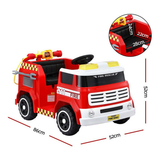 Rigo Kids Ride On Car Electric Fire Engine Fighting Truck with Water Gun Music.