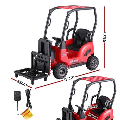 Rigo Kids Electric Ride On Car Forklift Loader Toys Cars Horn Remote 12V Red.