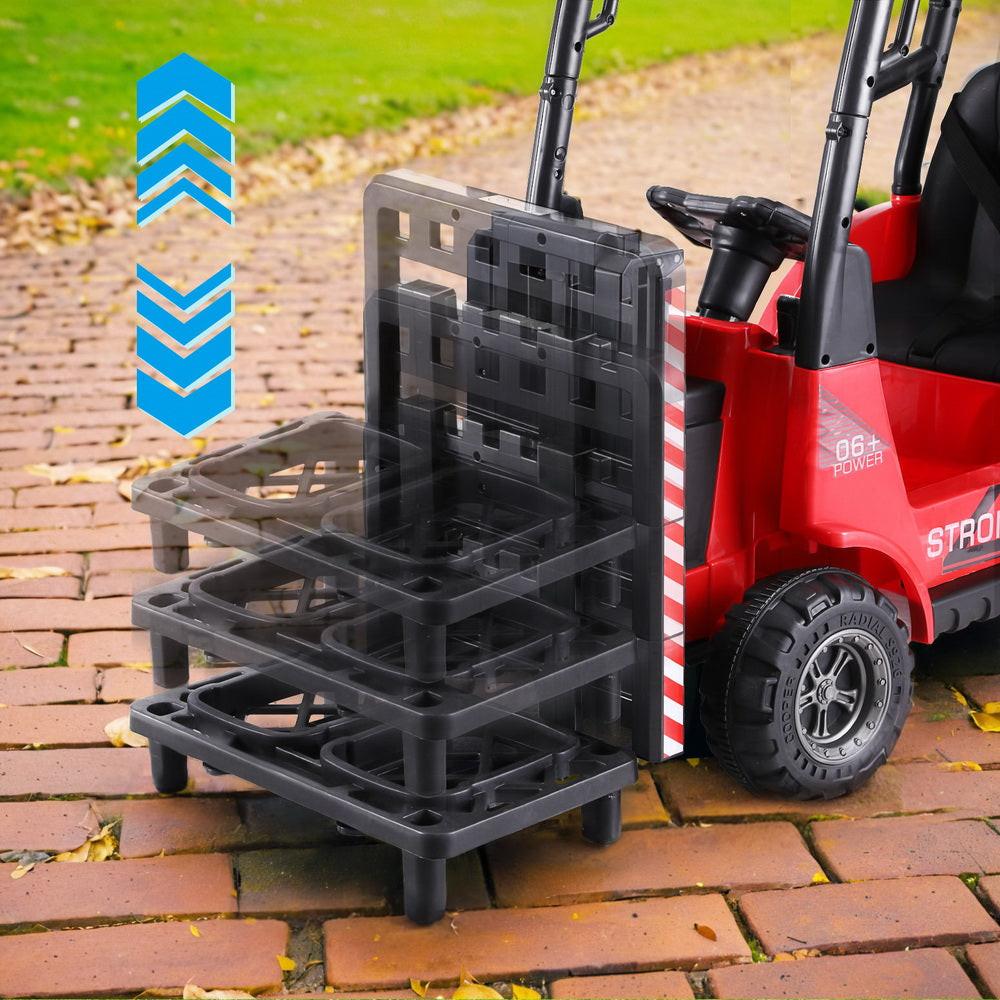 Rigo Kids Electric Ride On Car Forklift Loader Toys Cars Horn Remote 12V Red.