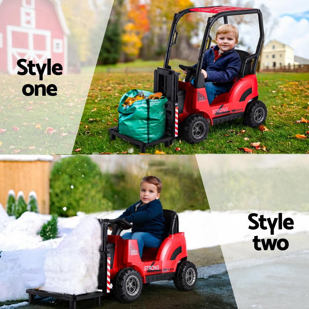 Rigo Kids Electric Ride On Car Forklift Loader Toys Cars Horn Remote 12V Red.