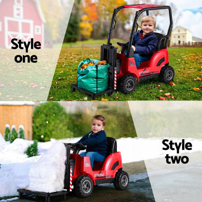 Rigo Kids Electric Ride On Car Forklift Loader Toys Cars Horn Remote 12V Red.