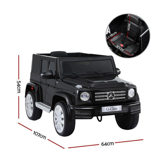 Kids Ride On Car Licensed Mercedes-Benz G500 Electric Toys Horn Remote 12V Black.