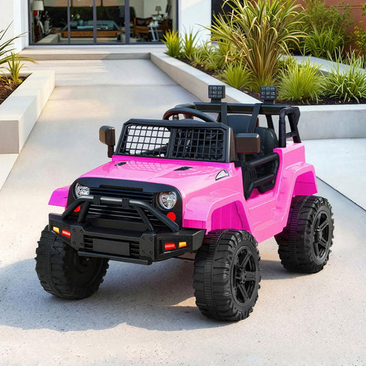 Rigo Kids Electric Ride On Car Jeep Toy Cars Remote 12V Pink.