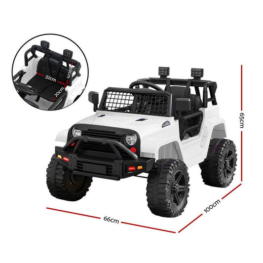 Rigo Kids Electric Ride On Car Jeep Toy Cars Remote 12V White.