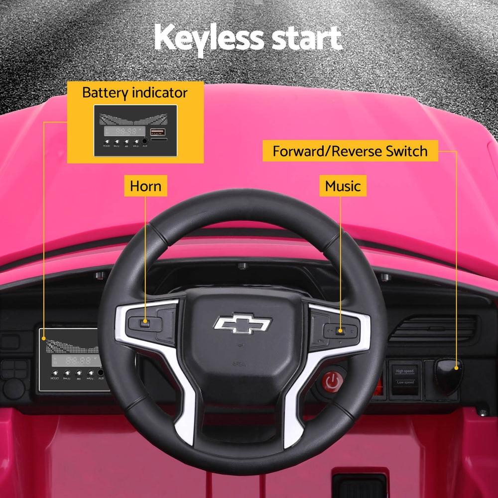 Kids Ride On Car Licensed Chevrolet Tahoe Electric Toys Horn Remote 12V Pink.